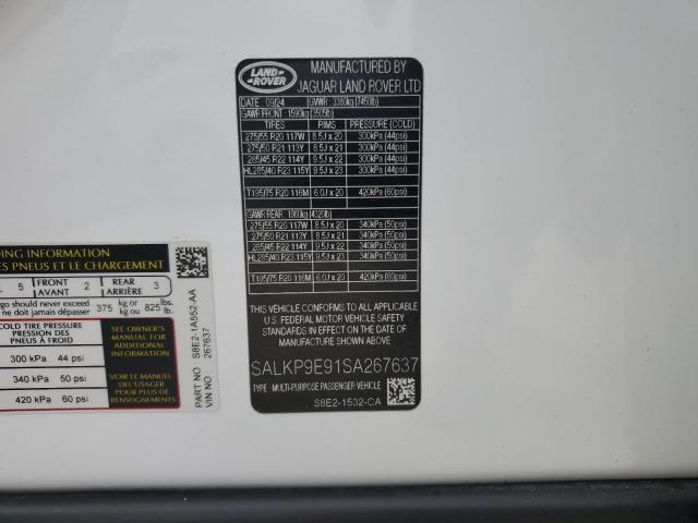 SALKP9E91SA267637 - 2025 LAND ROVER RANGE ROVE SE WHITE photo 14
