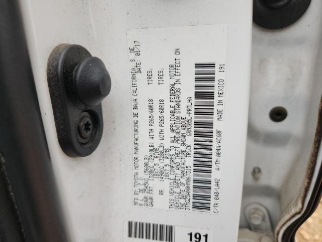 3TMGZ5AN0HM067315 - 2017 TOYOTA TACOMA DOUBLE CAB WHITE photo 12