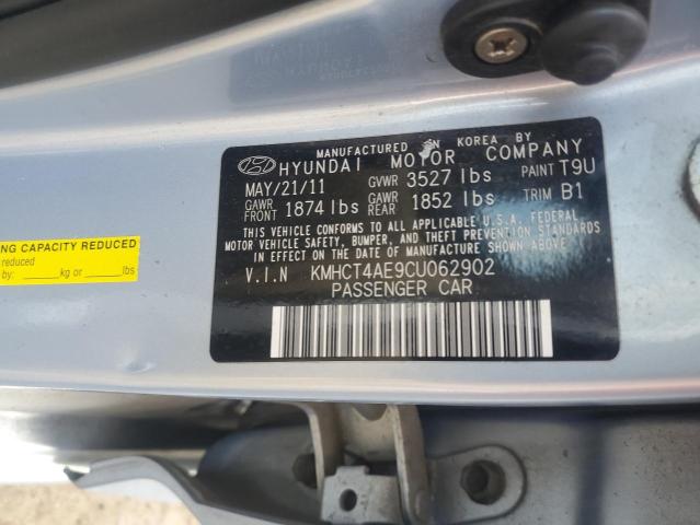 KMHCT4AE9CU062902 - 2012 HYUNDAI ACCENT GLS ლურჯი ფოტო 12
