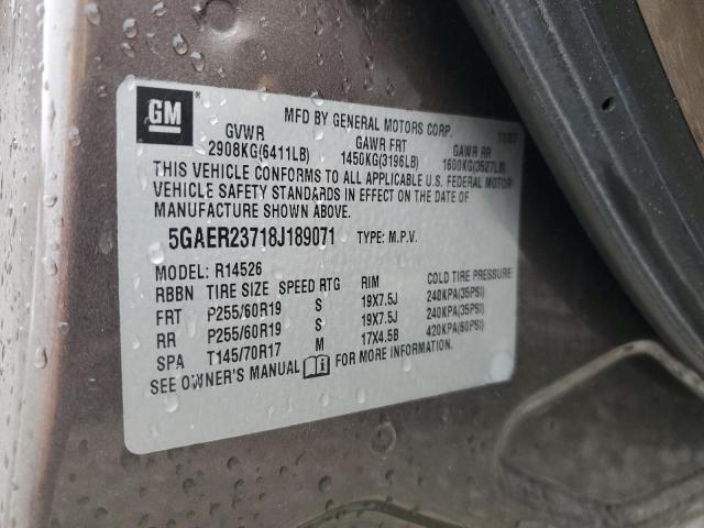 5GAER23718J189071 - 2008 BUICK ENCLAVE CXL BROWN photo 13