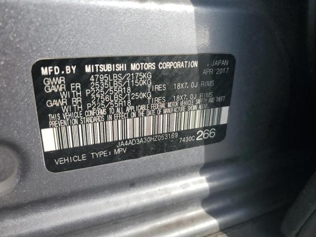 JA4AD3A30HZ053169 - 2017 MITSUBISHI OUTLANDER SE SILVER photo 13