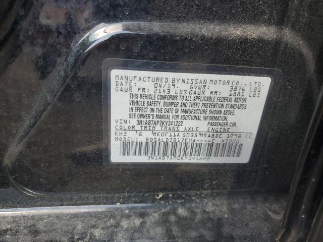 3N1AB7AP2KY341222 - 2019 NISSAN SENTRA S 黑色 照片 13