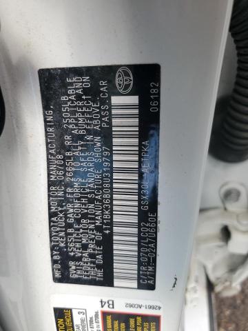 4T1BK36B08U319797 - 2008 TOYOTA AVALON XL WHITE photo 12