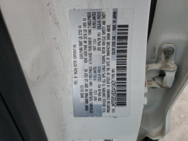 JM3TB3CV8D0410431 - 2013 MAZDA CX-9 TOURING WHITE photo 12