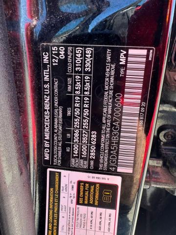 4JGDA5HB3GA700600 - 2016 MERCEDES-BENZ GLE 350 4MATIC BLACK photo 10