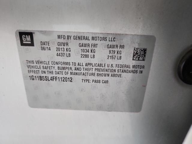 1G11B5SL4FF112012 - 2015 CHEVROLET MALIBU LS ვერცხლისფერი ფოტო 12