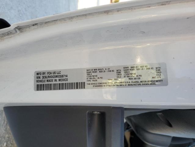 3C6LRVDG5ME558714 - 2021 RAM PROMASTER 2500 HIGH WHITE photo 13