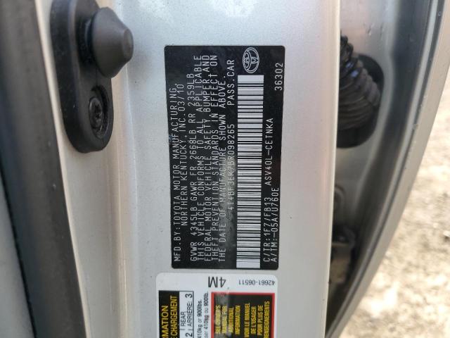 4T4BF3EK7BR098265 - 2011 TOYOTA CAMRY BASE Արծաթագույն լուսանկար 12