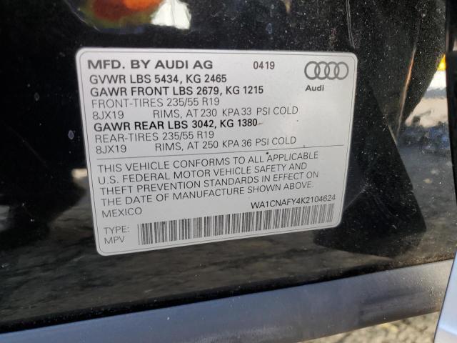 WA1CNAFY4K2104624 - 2019 AUDI Q5 PRESTIGE BLACK photo 14
