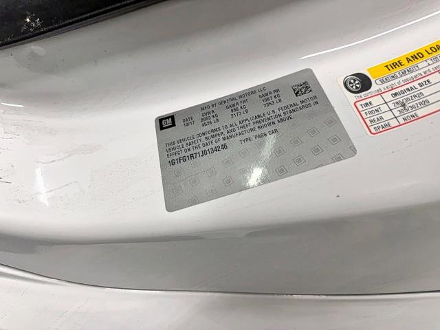 1G1FG1R71J0134246 - 2018 CHEVROLET CAMARO SS Белый фото 10