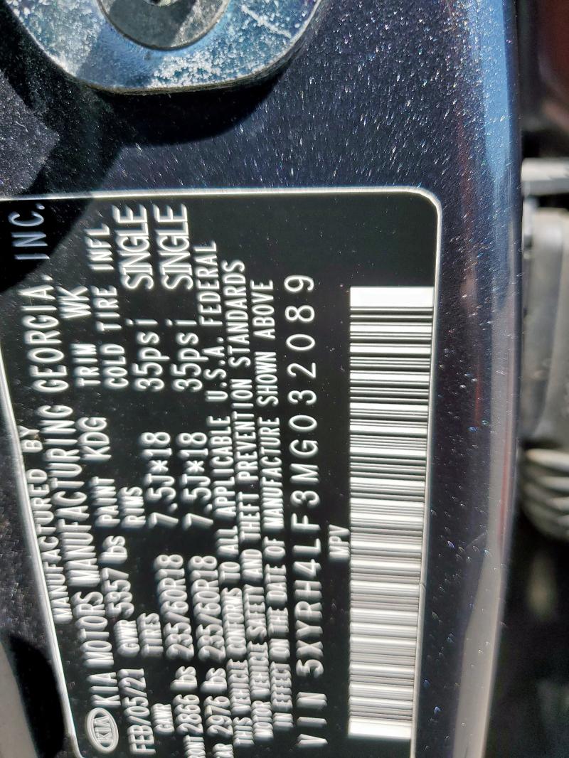 5XYRH4LF3MG032089 - 2021 KIA SORENTO EX CHARCOAL photo 13