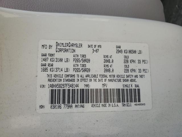 1A8HX58297F548144 - 2007 CHRYSLER ASPEN LIMITED 奶油色 照片 13