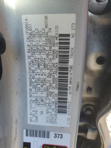 3TMJU62N28M063128 - 2008 TOYOTA TACOMA DOUBLE CAB PRERUNNER SILVER photo 12