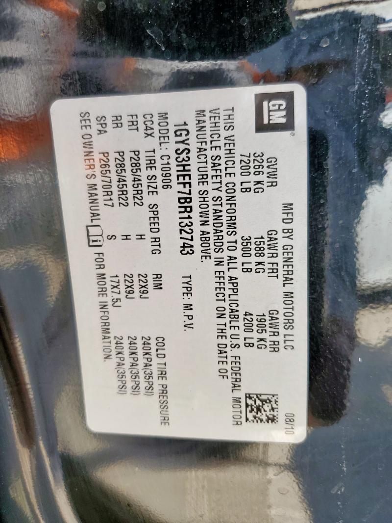 1GYS3HEF7BR132743 - 2011 CADILLAC ESCALADE ESV LUXURY Qara foto 13