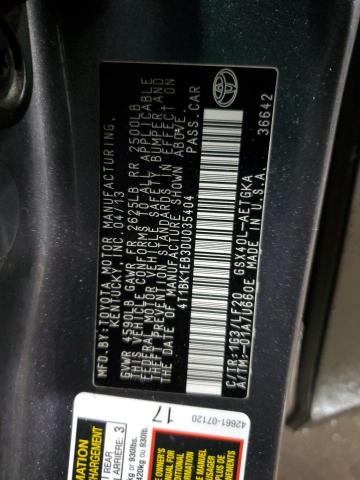 4T1BK1EB3DU035404 - 2013 TOYOTA AVALON BASE 灰色 照片 13