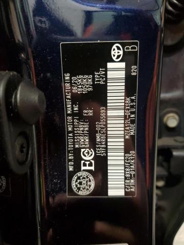 5YFB4RBE5LP055693 - 2020 TOYOTA COROLLA SE BLUE photo 12