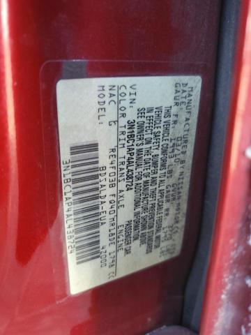 3N1BC1AP4AL438724 - 2010 NISSAN VERSA S Tünd qırmızı foto 12