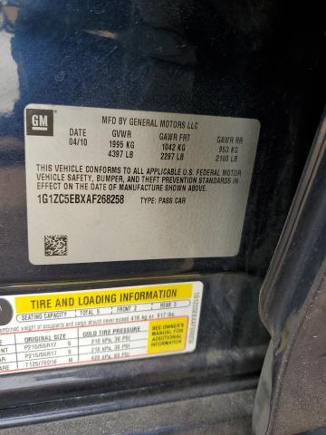 1G1ZC5EBXAF268258 - 2010 CHEVROLET MALIBU 1LT GRAY photo 12