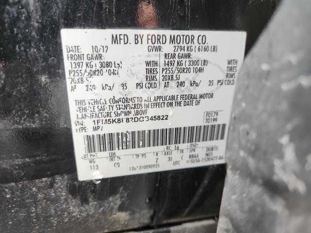 1FM5K8F82DGB45822 - 2013 FORD EXPLORER LIMITED Чорний фото 13