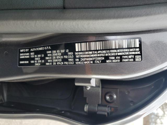 ZASPAKBN7P7D56034 - 2023 ALFA ROMEO STELVIO TI GRAY photo 13