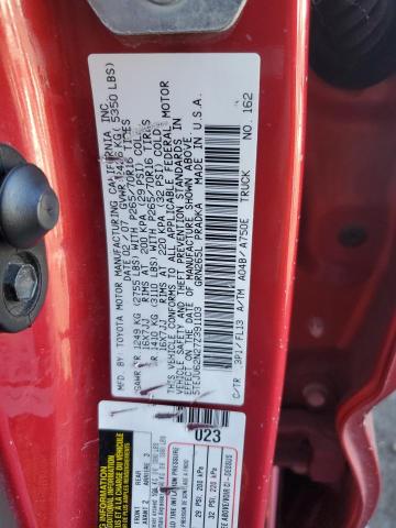 5TEJU62N27Z391103 - 2007 TOYOTA TACOMA DOUBLE CAB PRERUNNER RED photo 12