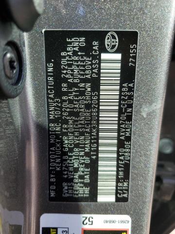 4T1G11AK3RU862065 - 2024 TOYOTA CAMRY SE NIGHT SHADE GRAY photo 12