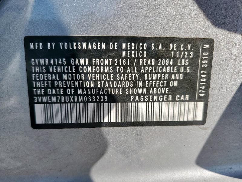 3VWEM7BUXRM033209 - 2024 VOLKSWAGEN JETTA SE SILVER photo 12