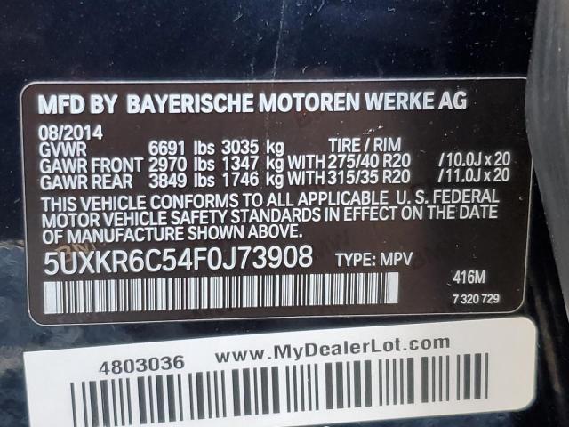 5UXKR6C54F0J73908 - 2015 BMW X5 XDRIVE50I BLACK photo 14