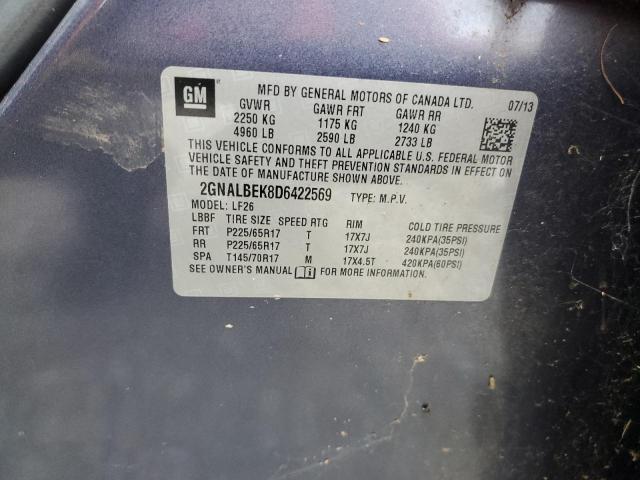 2GNALBEK8D6422569 - 2013 CHEVROLET EQUINOX LS 蓝色 照片 14
