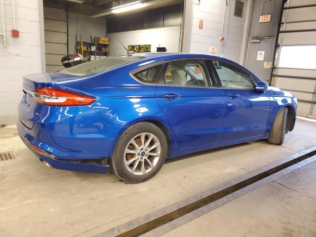 3FA6P0H78HR370444 - 2017 FORD FUSION SE BLUE photo 3