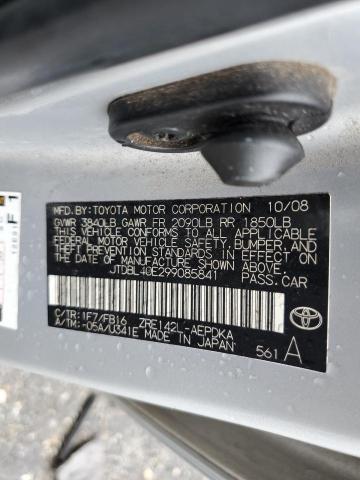 JTDBL40E299085841 - 2009 TOYOTA COROLLA BASE Silber Foto 25