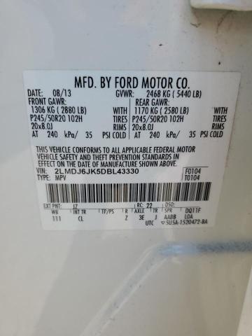 2LMDJ6JK5DBL43330 - 2013 LINCOLN MKX BEIGE photo 13