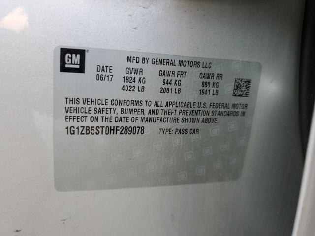 1G1ZB5ST0HF289078 - 2017 CHEVROLET MALIBU LS SILVER photo 13