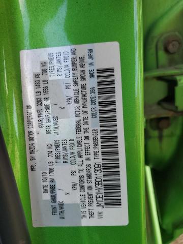 JM1DE1HY3B0113091 - 2011 MAZDA MAZDA2 أخضر صورة 12