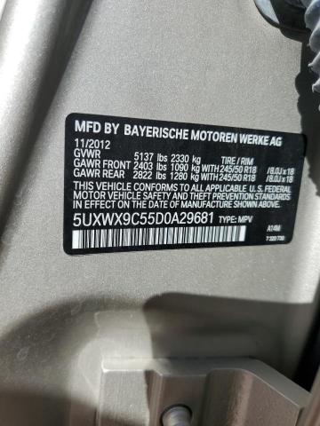 5UXWX9C55D0A29681 - 2013 BMW X3 XDRIVE28I ვერცხლისფერი ფოტო 13