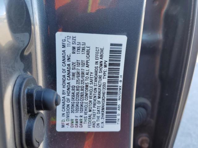 2HKRM4H5XDH613593 - 2013 HONDA CR-V EX GRAY photo 14