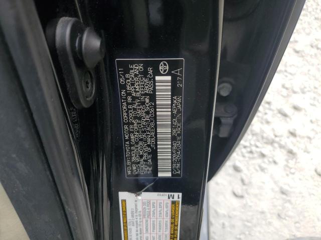 JTDBU4EEXBJ103612 - 2011 TOYOTA COROLLA BASE Черный фото 12