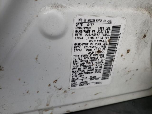 JN8AT2MT6HW153622 - 2017 NISSAN ROGUE S WHITE photo 14