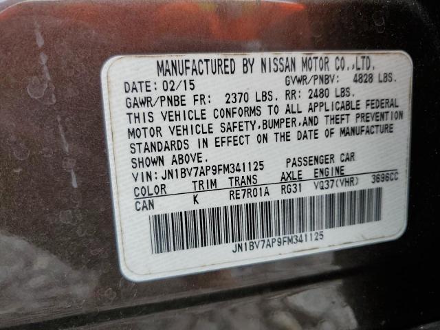 JN1BV7AP9FM341125 - 2015 INFINITI Q50 BASE بني صورة 12