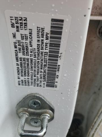 5J6RE3H77BL037733 - 2011 HONDA CR-V EXL WHITE photo 13
