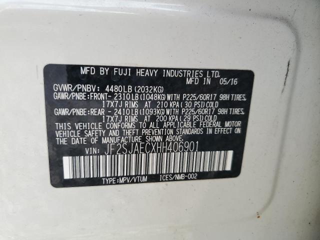 JF2SJAECXHH406901 - 2017 SUBARU FORESTER 2.5I PREMIUM Beyaz fotoğraf 12