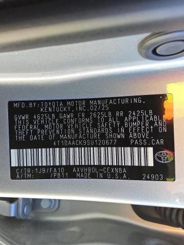 4T1DAACK9SU120677 - 2025 TOYOTA CAMRY XSE SILVER photo 12