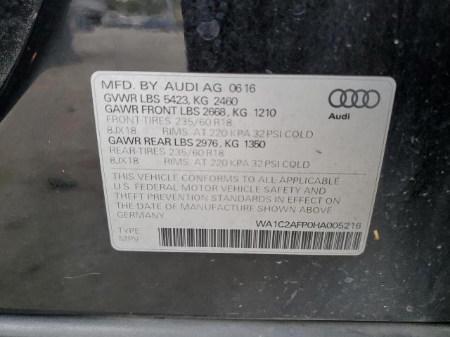 WA1C2AFP0HA005216 - 2017 AUDI Q5 PREMIUM შავი ფოტო 13