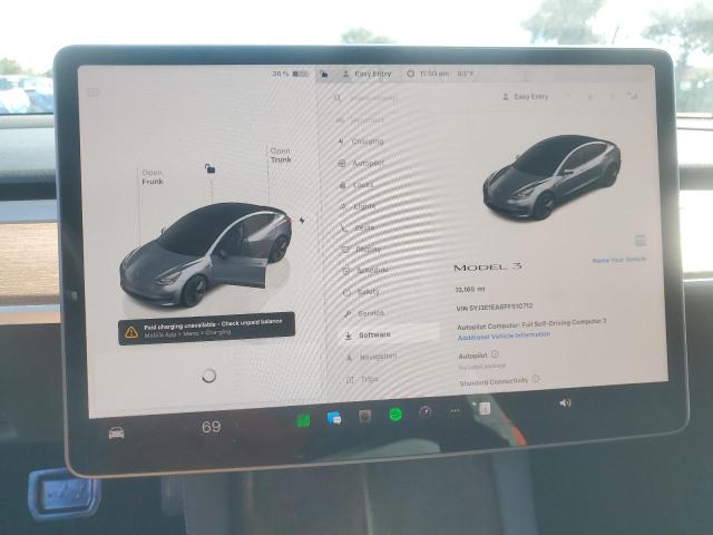 5YJ3E1EA6PF510712 - 2023 TESLA MODEL 3 Gri fotoğraf 9