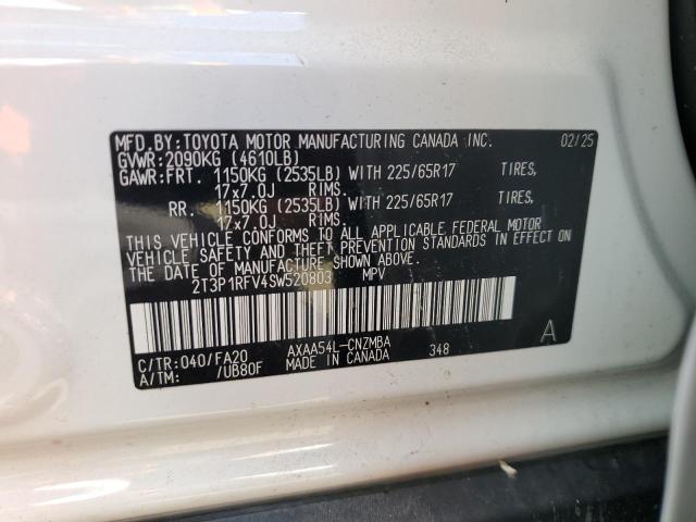 2T3P1RFV4SW520803 - 2025 TOYOTA RAV4 XLE 白色 照片 13