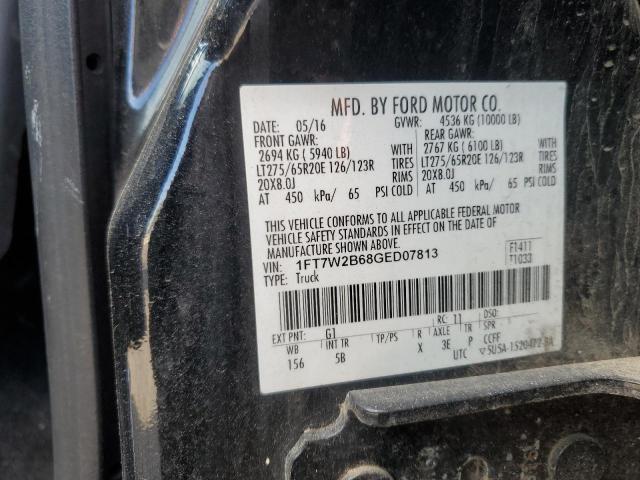 1FT7W2B68GED07813 - 2016 FORD F250 SUPER DUTY BLACK photo 12