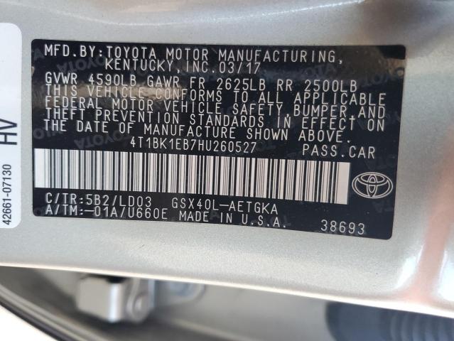 4T1BK1EB7HU260527 - 2017 TOYOTA AVALON XLE ذهبي صورة 13