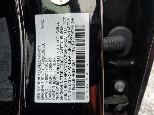 19XFL1H76RE001327 - 2024 HONDA CIVIC EXL BLACK photo 12