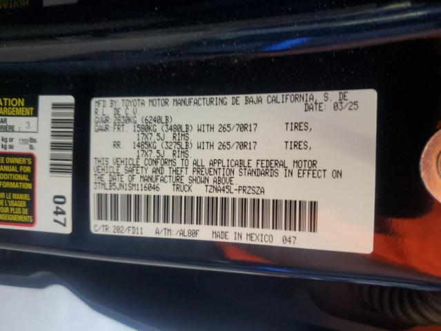 3TMLB5JN1SM116046 - 2025 TOYOTA TACOMA DOUBLE CAB Noir photo 13