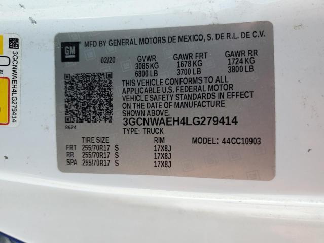 3GCNWAEH4LG279414 - 2020 CHEVROLET SILVERADO C1500 WHITE photo 13